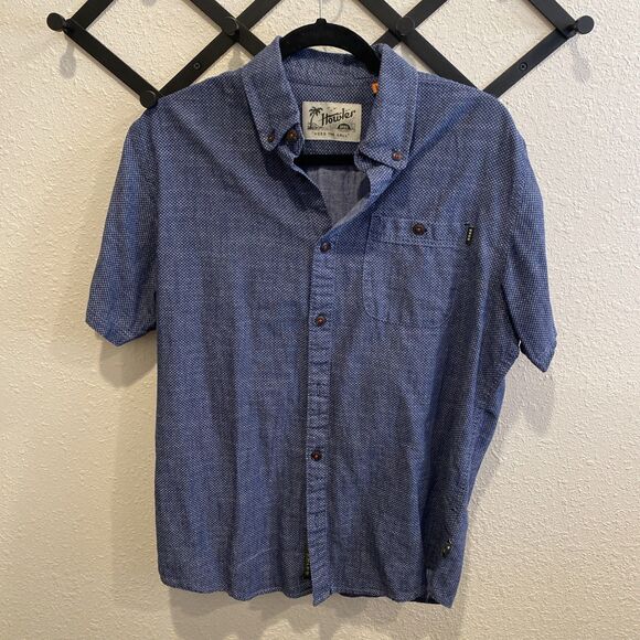 Howler Brothers Short Sleeve Button Down Size Medium Blue - Picture 1 of 7